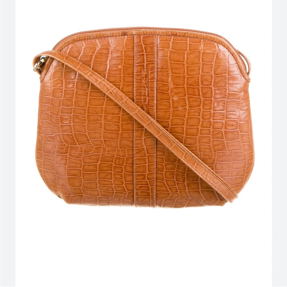 1980’s Vintage Fendi Crocodile Embossed Leather Shouider Bag or Cross Body Bag